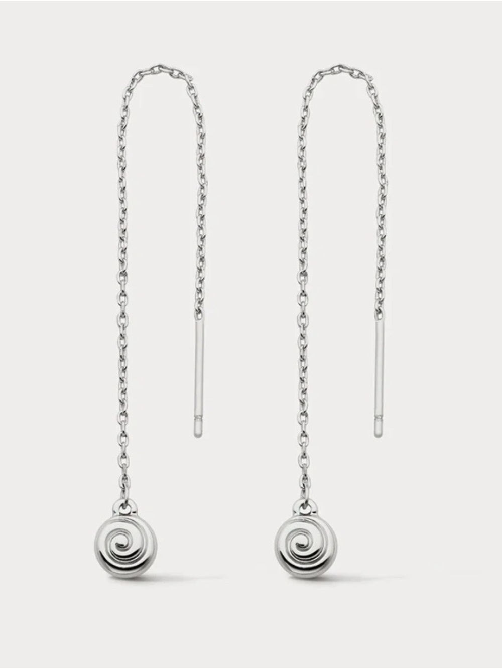 Luv AJ Silvertone Threader Earrings